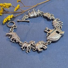 Bracelet Articulé Arche de Noé en Argent Massif – Vintage Mexicain par Artisans