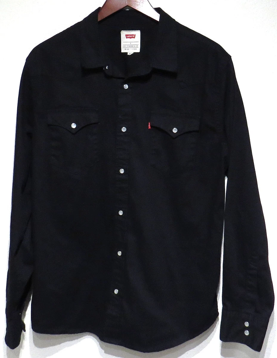 Levi's Black Denim Casual Button-Down Shirts for Men for sale - eBay