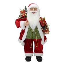 Northlight 24" Modern Standing Santa Claus Christmas Figure Presents and Drum