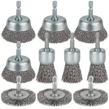 10 Pcs Wire Brush For Drill Coarse Carbon Steel Crimping Wire Wheel Brush 14