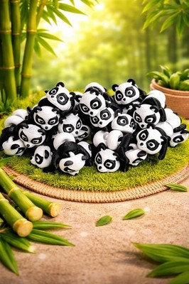 3D-gedrucktes niedliches Mini-Taschenhaustier Panda Bär zappelndes Spielzeug Strumpf x1 