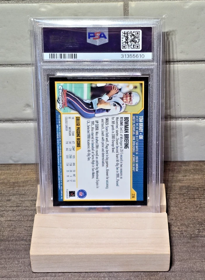 Bowman Chrome 2000 Tom Brady novato #236 PSA 10 GEM MT Patriots Goat RC! Foto 3 de 4