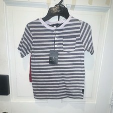 Ben Sherman Boys Striped Short Sleeve Shirt Red Shorts 2 Piece Outfit Set