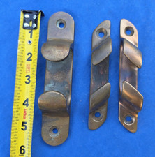 Lot of 3 Vintage Solid Brass  Boat Mooring Cleats Dock Hooks  5" & 6"