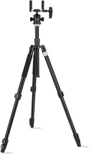 Hunting Tripod Shooting Stick Gun Rifle Rest with Saddle Clamp, Shooting Tripod