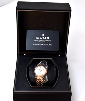 Edox Les Bémonts 57001-37RM-AIR Quartz 28mm Watch New