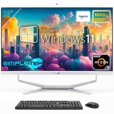 All In One PC 24" FHD Touchscreen Win11 8GB 240GB AMD Ryzen 5 Fixed Webcam 2K