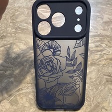 Blue Floral Matte Transparent Plastic Back Case for Cell Phone