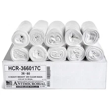 Aluf Plastics High Density Trash Bags, 55 Gallon, 200 Count, 17 Micron (eq), 36"