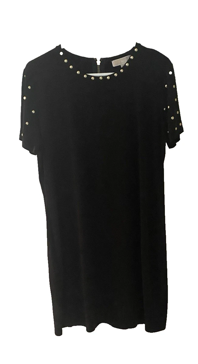 slim fit dress slacks Michael Kors Black Gold Tweed Dress