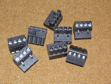 LOT of 8 Crestron Black Terminal Block Plug 6-pin Wire Connectors