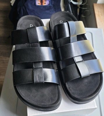 Calvin Klein Black Tempes 10M Slip Ons Mens Sandals New w/Tags