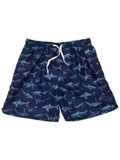 Old Navy Navy Blue Shark Print Mesh Lined Swim Trunks Mens Size Medium