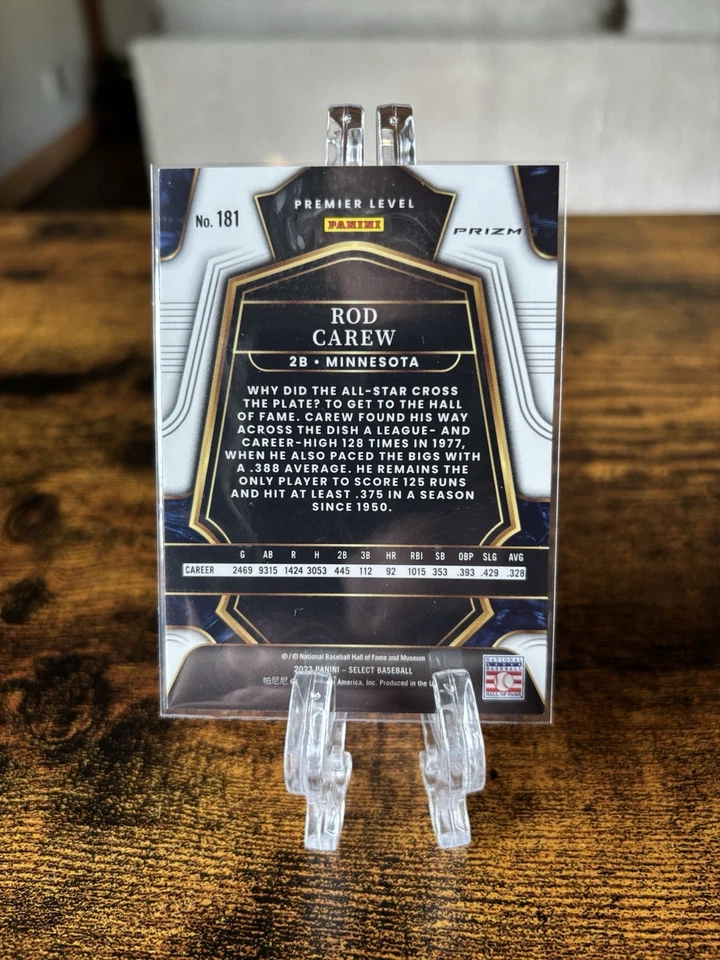 2023 Panini Select - Premier Level Rod Carew #181 Orange Flash Prizm - Image 2 of 2