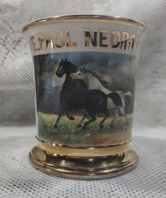 Antique Occupational Shaving Mug - Horses 