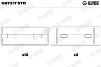 Glyco Kurbelwellenlager H973/7 STD FüR BMW E34 E24 Alpina 2500 E23 E32 E3 E28 E9