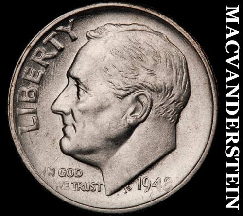 1948-S Roosevelt Dime- Silver Choice Gem Brilliant Uncirculated Luster #i8582