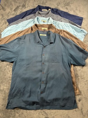 Tommy Bahama Shirt Lot Mens XL Multicolor Silk Short Sleeve Button Up 5 Bundle
