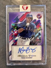 2025 Topps Pristine Autographs Michael Young /99 Purple Refractor Rangers