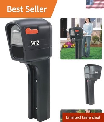 MailMaster Plus Large Weather-Resistant Mailbox Post - Elegant Black Design