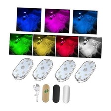 Wireless Led Lights for Car Interior, 7 Colors Magnetic Auto 4 PCS Colorful