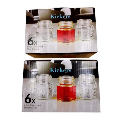 (12) Circleware Kickers Embossed Shot Glasses 4.9 Oz Set of 12 Style 42635 NIB