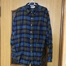 USED FINAL ISSEY MIYAKE IM PRODUCT CHECK PATTERN LONG SLEEVE SHIRT, SIZE UNUSE