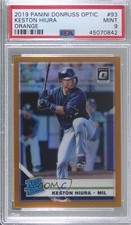 2019 Donruss Optic Rated Rookies Orange Prizm 76/99 Keston Hiura PSA 9 MINT 2l4