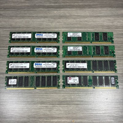 Lot of 8 Legacy Desktop RAM 256MB 128MB DDR1 PC2100 PC2700 Kingston Samsung etc