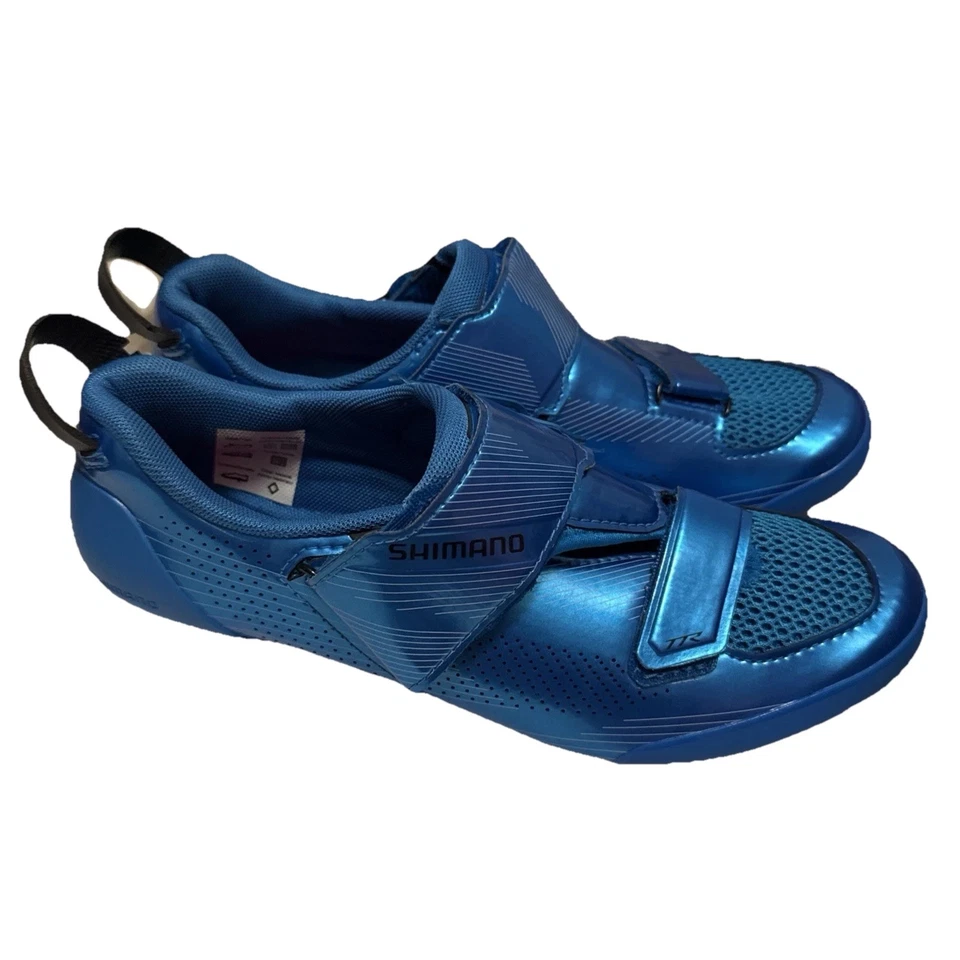 Туфли для триатлона Shimano TR9 SH-TR901 Carbon синие размер 7,5 США мужские - Изображение 2 из 4