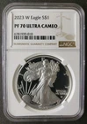 2023 W Proof $1 American Silver Eagle Dollar NGC PF70 Ultra Cameo