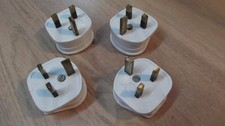 MK 13 amp 3 Pin Mains "safety"  Plug (standard)  White UK 250v. **Pack of 4**.