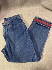 Vintage L.L. Bean Rigid Cotton Flannel Lined High Rise Straight Jeans Sz 10 r1