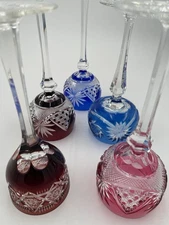 SET 5 CZECH CRYSTAL STEMWARE Hock Wine GLASSES Goblets Multicolor 8”