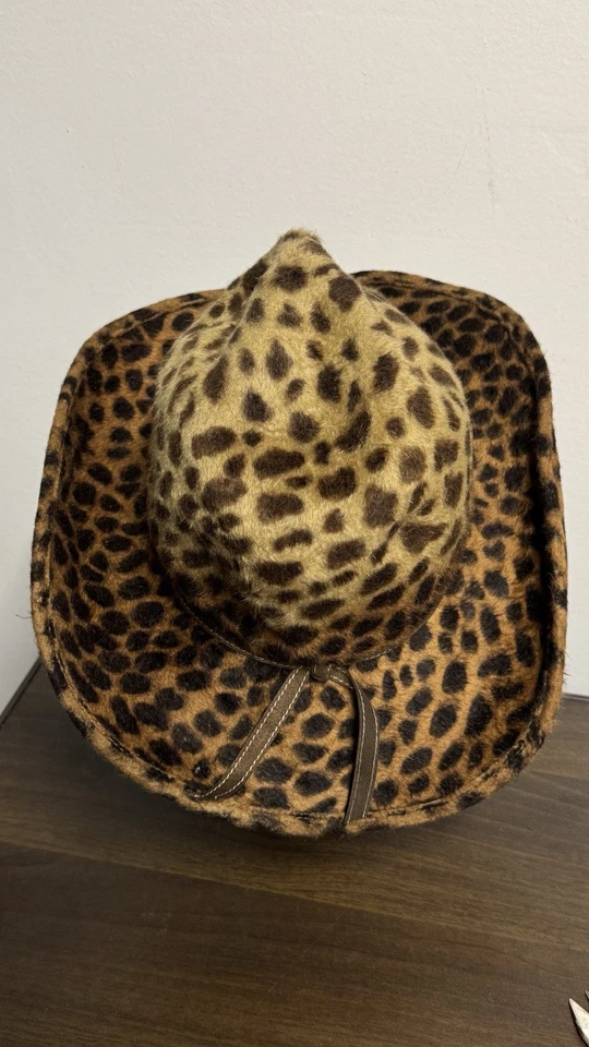 Eric Javits леопард шляпа проводной поля Western fedora coyboy шляпа средний - Изображение 3 из 4