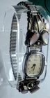 Vintage Timex Quartz Women's Watch. Sterling And Mother Of Pearl Bracelet Ends.