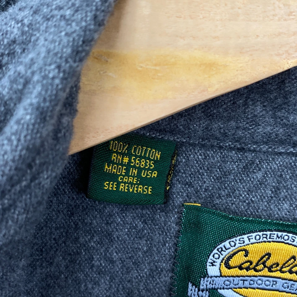 Cabela's Mens XLT Long Sleeve Shirt Shacket Grey Flannel Pockets Outdoor - image 3 of 4