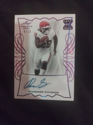 2021 Leaf Trinity Rhamondre Stevenson RC Auto 08/10 New England Patriots
