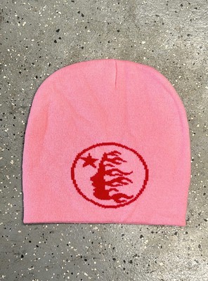 *NEW* Mens Pink/White Hellstar Inspired Y2K Style Beanie- Ready To Ship!