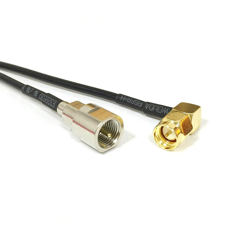 SMA male right angle RA to FME male plug  RF cable assembly RG174 20CM 8inch  - Image 2 of 4
