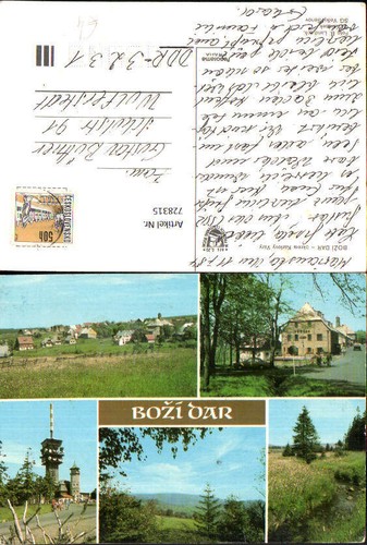 728315 Mehrbild AK Bozi Dar okres Karlovy Vary Sendeturm Czech Republic