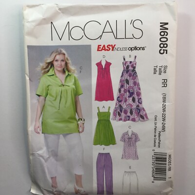 McCalls 6085 Übergröße Oberteil Kleid lockere Hose Mieder Damen neu ungeschnittenes Muster