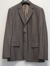 Calvin Klein Suit Jacket Blazer Mens XL Sport Coat Polyester Viscose Striped