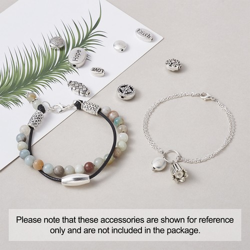 Cuentas espaciadoras sueltas ovaladas redondas planas de aleación tibetana de plata antiguas 80 un. - Imagen 12 de 12