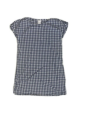 Tabitha Webb Womens 6 Small Gingham Shift Dress Mini Short Blue White Ruffles