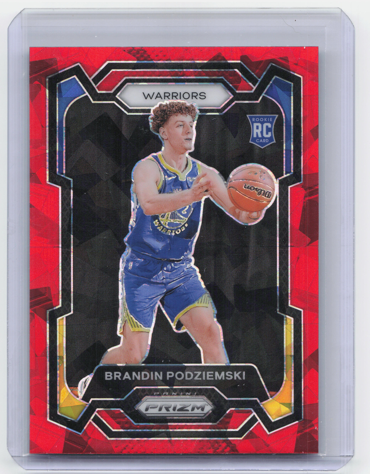 2023-24 Panini Prizm #147 Brandin Podziemski Prizms Red Ice
