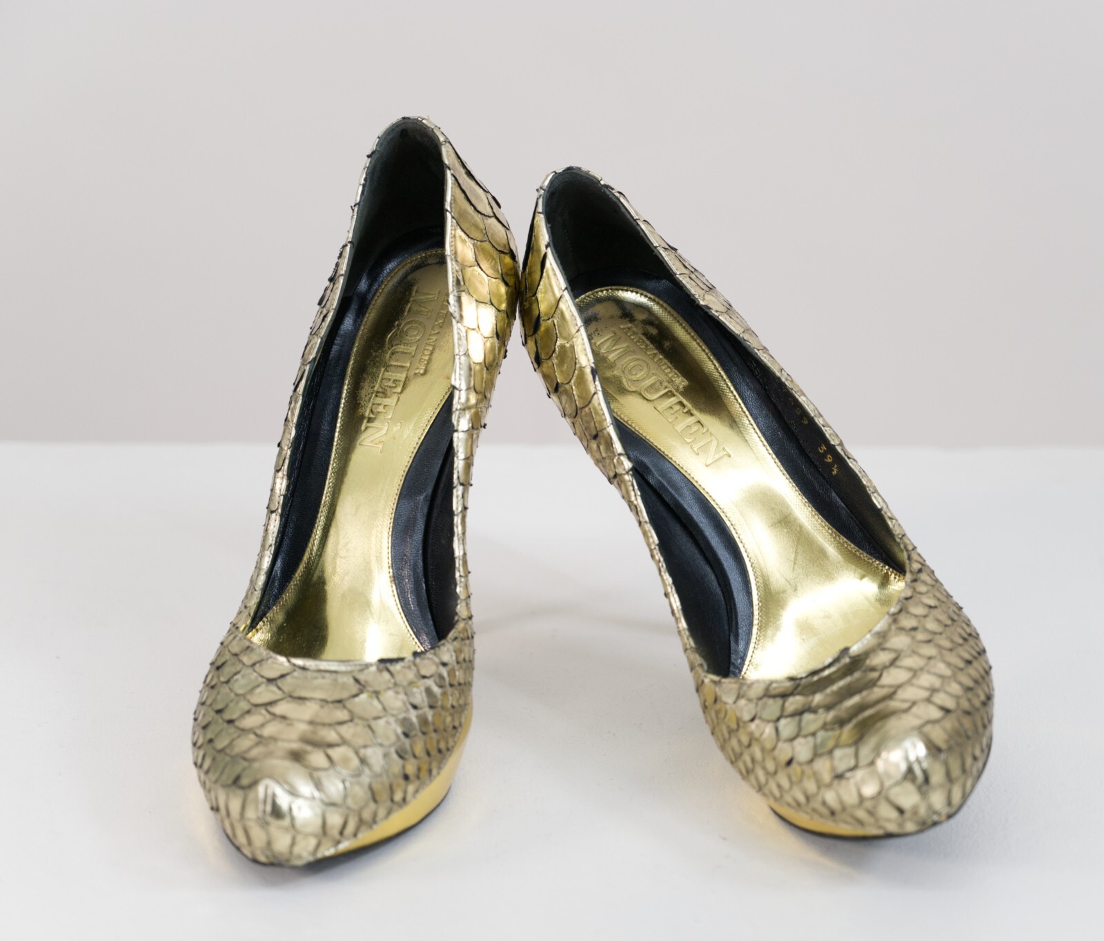 Alexander MC QUEEN Kult Python Gold Plateau High … - image 4