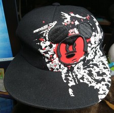 Nwot Disney Mickey Mouse Baseball Cap Mad Mickey Black/White/Red