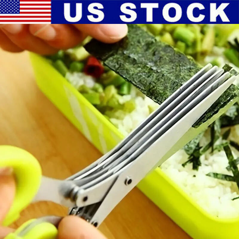 Stainless Steel 5 Blade Professional Shredding Scissors Sharp Herb