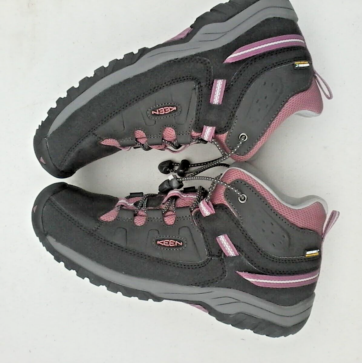 Scarpe scarponi da trekking Keen Targhee Mid WP Raven Tulipwood Youth taglia 7 (W taglia 9) rosa